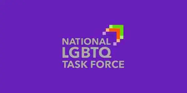 A purple background with the words national lgbtq task force in grey.